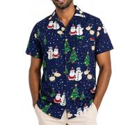 King Kameha Funky Camicia-Hawaiana Uomo Manica-Corta Natale X-mas Pan-di-Zenzero Unisex