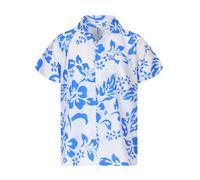 King Kameha Maglietta 'Hibiscus White Line' turchese Uomo - Abbigliamento - Taglie comode - Maglie e T-shirt King Kameha 6XL
