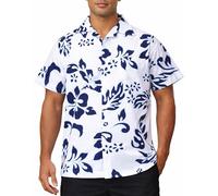 King Kameha Taglie Forti Camicia Hawaiana Uomo Maniche Corte - Camicia Estiva Aloha con Stampa Ibisco, Leggera e Facile da Lavare