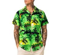 King Kameha Taglie Forti Camicia Hawaiana Uomo Maniche Corte - Camicia Estiva Aloha con Stampa Navigare, Leggera e Facile da Lavare