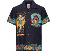 King Kerosin Acapulco Gold Camicia a maniche corte, nero-multicolore, taglia 2XL per maschi