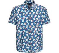 King Kerosin Aop Vintage - Camicia da abito a maniche corte KKU45054 L Blu