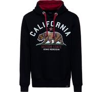 King Kerosin California Motor State, felpa con cappuccio XXL male Nero/Rosso Scuro