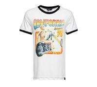 King Kerosin California Uomo T-Shirt Nero/Bianco L 100% Cotone Regular