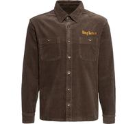King Kerosin Camicia da lavoro in velluto a coste "Split The Road" KKI35024 5XL Marrone