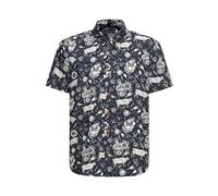 King Kerosin Camicia da uomo a maniche corte | camicia per il tempo libero | Butcher | Macellaio | Oldschool | Rockabilly | Vintage | Retro | Camicia Butcher, Nero , M
