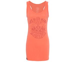 King Kerosin Camicia femminile Life is Hard Longt op Grape L Rosso