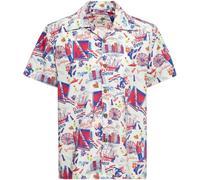 King Kerosin Camicia hawaiana tropicale Aop "Amsterdam" KKU45059 XL Bianco