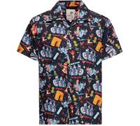 King Kerosin Camicia hawaiana tropicale Aop "Paris" KKU45057 XL Nero