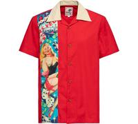 King Kerosin Camicia stile hawaiano tropicale Aop KKU35002 S Rosso