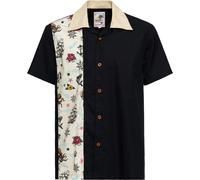 King Kerosin Camicia stile hawaiano tropicale Aop KKU35003 S Nero