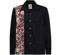 King Kerosin Camicia stile hawaiano tropicale Aop "Rockers" KKI35001 S Nero