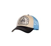 King Kerosin Cappello da camionista da uomo, con design a fumetti, con ricamo, retro in rete e visiera curva, look da moto, regolabile, per motociclette e abbigliamento vintage