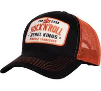 King Kerosin Rebel Kings Trucker Hat Unisex Cappello Nero 100% Cotone