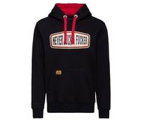 King Kerosin Felpa con cappuccio da uomo · felpa · felpa · felpa · stampa statement · cappuccio · coulisse · stampa · vintage · retrò · motociclista · manica lunga · Never Fuck A Fucker, Nero , XXL