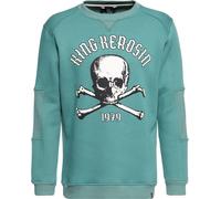 King Kerosin Felpa Skull Palma Pullover Blu S Blu