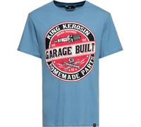 King Kerosin Garage Built, maglietta M male Azzurro/Rosso/Grigio