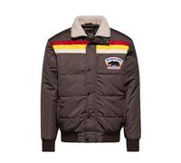 King Kerosin Giacca da uomo | giacca invernale | giacca da sci | retro | 1970 | 70S | Sherpa | Teddy | Patch | California | Giacca trapuntata Californian Rebel, marrone, L