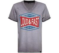 King Kerosin Maglietta con lavaggio a olio KKI11016 grigio acciaio S Grigio