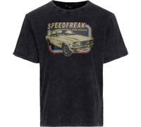 King Kerosin Maglietta "Speed Freak" lavata ad olio KKU41062 M Nero