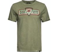 King Kerosin Maglietta Speedway 1955 Oil Washed Verde oliva S Verde
