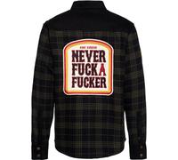 King Kerosin Motor Gear - Never f.ck a f.cker, camicia/giacca in XXL male Nero/Verde Scuro