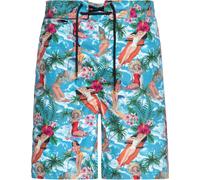 King Kerosin Pantaloncini da bagno hawaiani tropicali M Multicolore