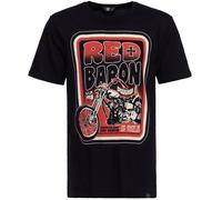 King Kerosin Red Baron Speedshop Maglietta, nero, taglia S per maschi