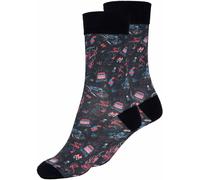 King Kerosin Rockabilly Devil Calzini, nero-rosso, taglia 43 46 per maschi