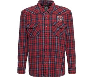 King Kerosin San Antonio Wolves Camicia, nero-rosso, taglia S per maschi