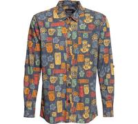 King Kerosin Tiki's - Camicia stampata a righe multicolore 5XL Multicolore