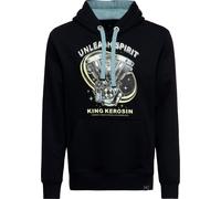 King Kerosin Unleash Spirit, felpa con cappuccio M male Nero/Azzurro