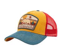 King Kerosin Uomo Trucker Cap Cordoni " California " IN Blue Giallo Red