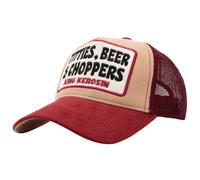King Kerosin Uomo Trucker Cap " Titties, Beer & Choppers " IN Luce Marrone