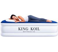 King Koil Lussuoso materasso ad aria gemellare con pompa ad alta velocità integrata per campeggio, casa e ospiti, materasso gonfiabile di lusso, impermeabile