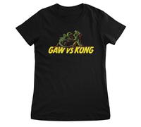 King Kong - T-Shirt Donna Collo Rotondo Manica Corta Nera Gaw vs Kong
