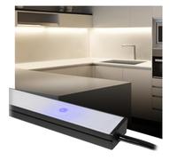 King Led - Barretta Led su misura con dimmer touch per sottopensili - Colore Nero - Personalizzabile da 30cm a 200cm con luminosità regolabile (140 cm, Luce calda 3000K)