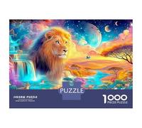 King Lion Embraces Lamb Under Moon Puzzle Da 1000 Pezzi The Lion Gioco Educativo Classico Per Il Tempo Del Puzzle in Famiglia 38x26cm/1000pcs