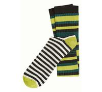 King Louie 10129 Calzettone lungo Donna Righe Nero/Bianco/Verde Al Ginocchio