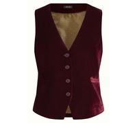 King Louie BIANCA 10009 Gilet Donna Velluto Liscio Bordeaux, Bottoni, Foderato