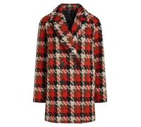 King Louie - Cappotto da donna in lana Amelie Coat Ashby Check, Nero , 48
