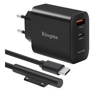 King Ma 65W USB C Alimentatore per Laptop Surface, 2 porte Caricatore Muro Caricatore GaN con cavo di Ricarica PD Compatibile con Surface Pro 3/4/5/6/7/8/X Surface Go/Surface Laptop/Surface Book