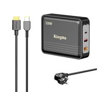 King Ma Legion Pro 7i Gen 10 GaN - Caricatore portatile a 3 porte, ricarica USB veloce con uscita da 20 V/20 A, per gaming e caricabatterie tecnici per laptop