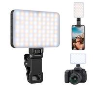 King Ma Luce selfie per iPhone, LED clip on telefono 3 modalità di colore luci LED con sensore di luce intelligente, batteria ricaricabile da 2000 mAh luci fotocamera per videoconferenze/TikTok Live