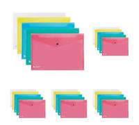 KING MEC Busta con bottone Pull A4 - Assortito - 111355 (Confezione da 5)