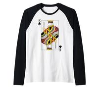 King of Clubs - Carte da Gioco per Blackjack Maglia con Maniche Raglan