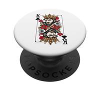 King of Clubs | Costume moderno per gruppo Royal Flush PopSockets PopGrip Adesivo
