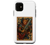 King of Clubs Warrior Medieval Fantasy Card Lucky Poker Custodia per iPhone 11