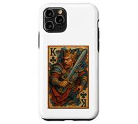 King of Clubs Warrior Medieval Fantasy Card Lucky Poker Custodia per iPhone 11 Pro