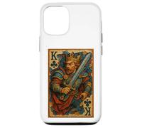 King of Clubs Warrior Medieval Fantasy Card Lucky Poker Custodia per iPhone 12/12 Pro